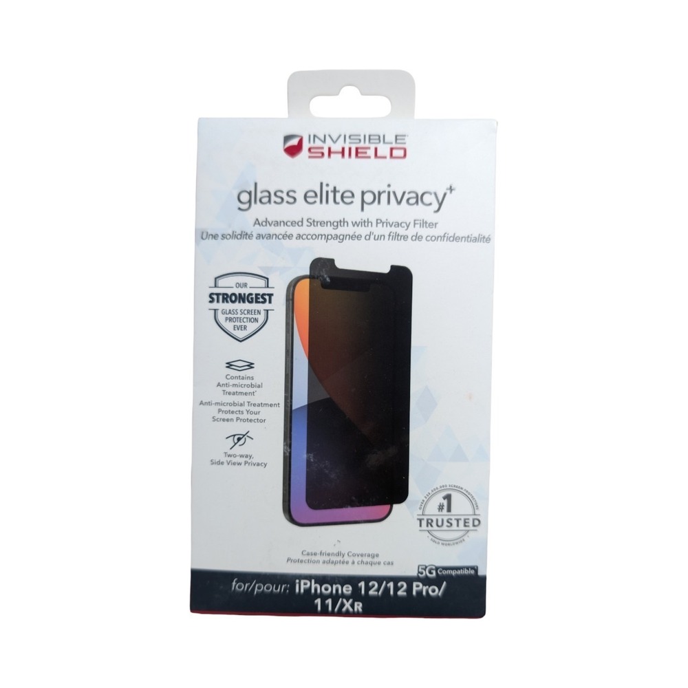 Aa9-N Zagg InvisibleShield Glass Elite Privacy+ Protector iPhone 12/11/XR/12 Pro